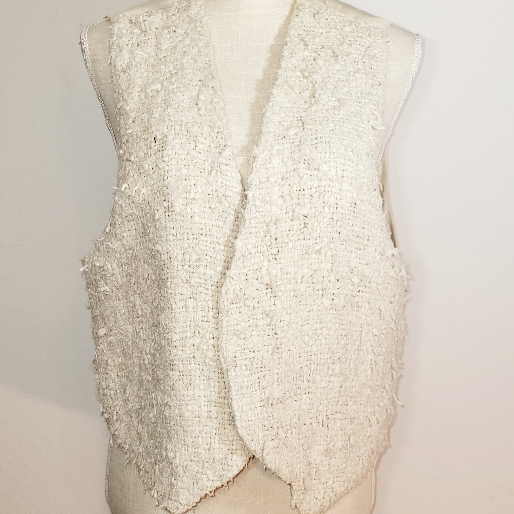 Coldwater Creek Vintage Farmhouse Style Women's Vest 100%Silk size M Made n USA